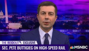 Screen capture of Pete Buttigieg on television