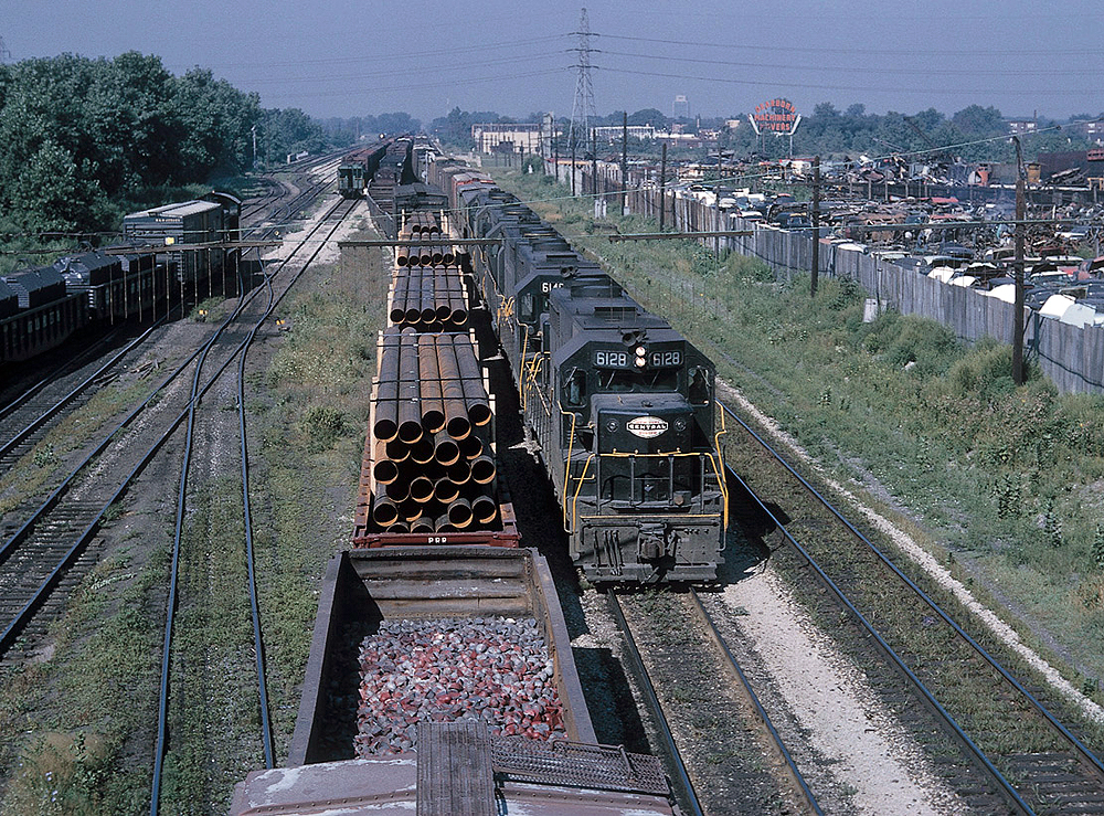 Road-switcher diesel locomotives with freight train