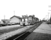 Road-switcher diesel locomotive with freight train 