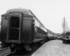 Wooden coaches on Albany–Binghamton train 208 at Albany Union Station, circa 1945–46.
