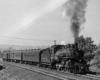 Ten-Wheeler 500 with Carbondale–Scranton local at Jermyn, Pa., May 30, 1949; note wooden open-platform coaches with roller-bearing trucks.