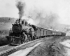 Ten-Wheeler 523 with Binghamton–Albany train 209 near Tunnel, N.Y., about 15 miles out of Binghamton, March 1947.