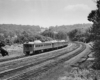 Budd RDCs on Philadelphia–Pottsville train 2007 (train 7 on weekdays), west of Valley Forge, Sunday, June 30, 1963.