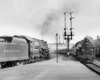 G-3 Pacifics 211 with Harrisburg–Jersey City Queen of the Valley (left) and 210 with Pottsville–Philadelphia train 92 at Outer Station, Reading, late 1940s.