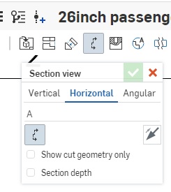 Section view dialog window