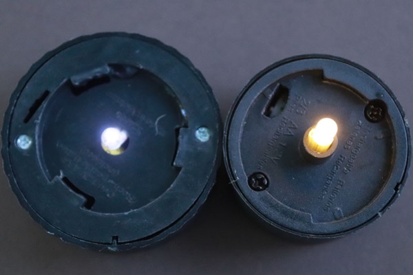 Two lights in LED fixtures