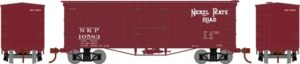 Front, side, and back view of a boxcar