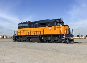 locomotive in empty lot