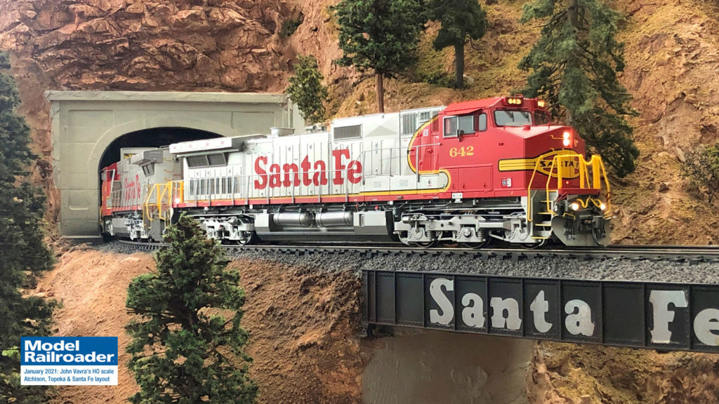 John Vavra’s photo of his HO scale Santa Fe layout