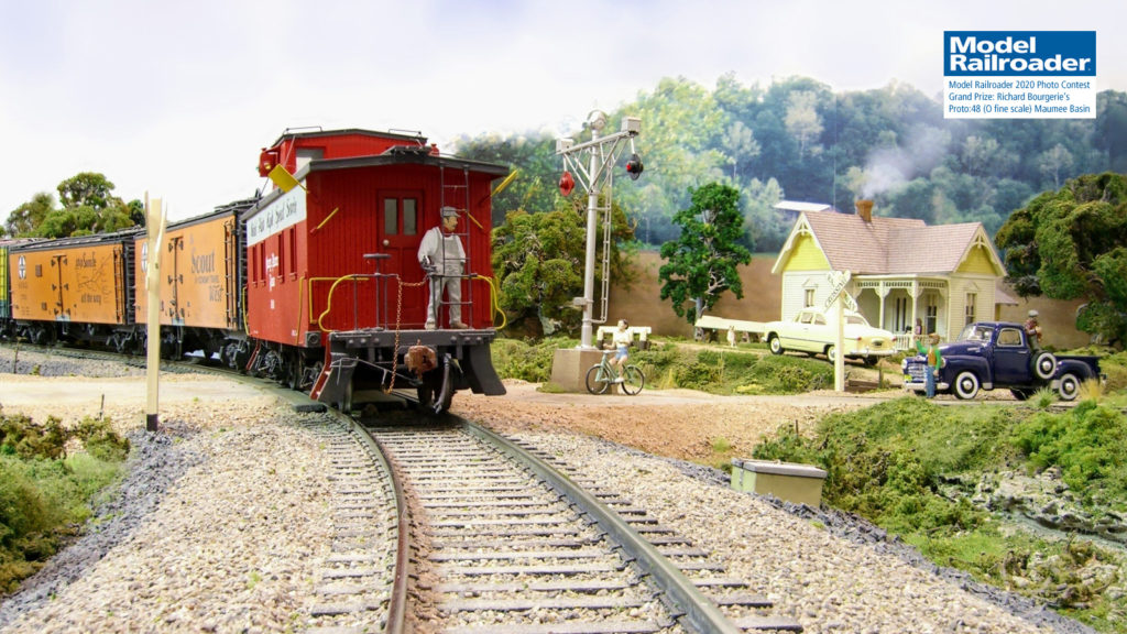 Richard Bourgerie photographed the scene on the Proto:48 (O fine scale) Maumee Basin layout modeled by Richard and his friend Warner Clark
