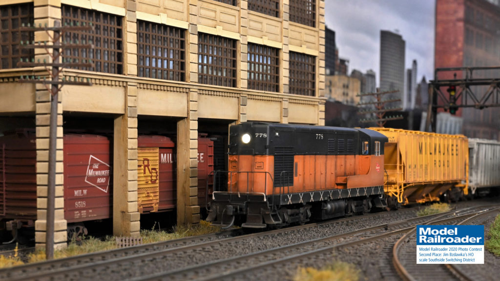  Jim Bzdawka shot the photo on his HO scale shelf layout.