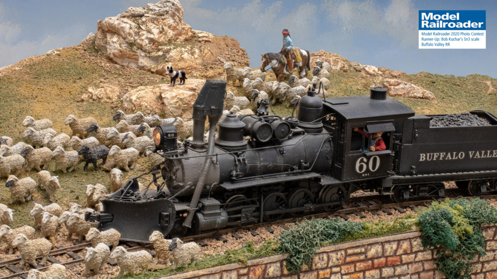 Bob Kuchar of Lake Forest, Ill., photographed the scene on his Sn3 BVRR layout.