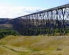 A long steel girder trestle.