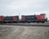 Two diesel switching locomotives