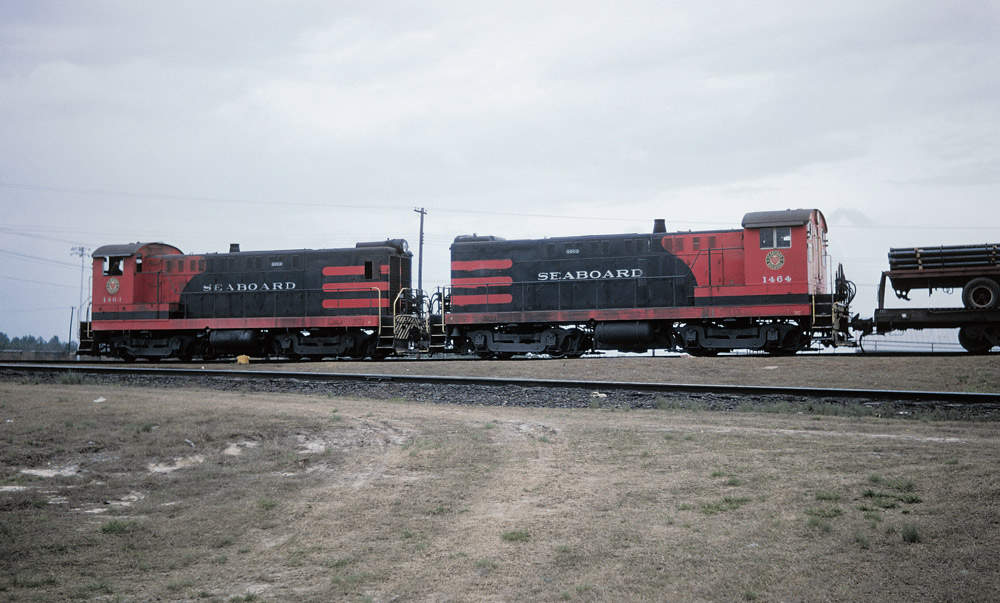 Two diesel switching locomotives