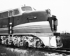 Nose of streamlined diesel locomotive