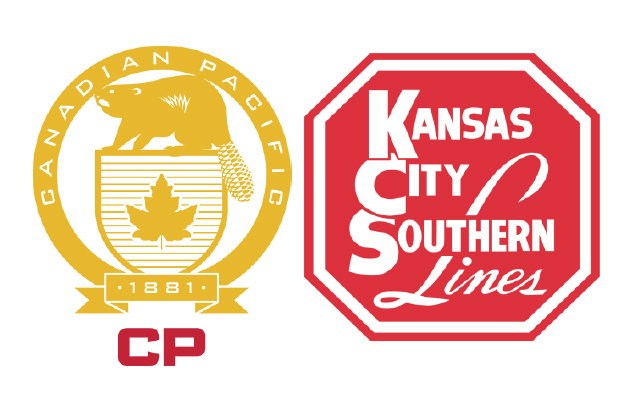 Logos for Canadian Pacific and Kansas City Southern