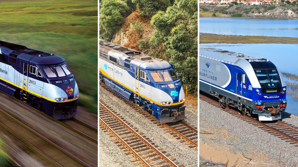 Photos of three California Amtrak locomotives