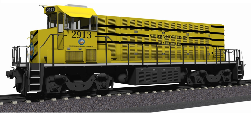 Yellow switcher locomotive