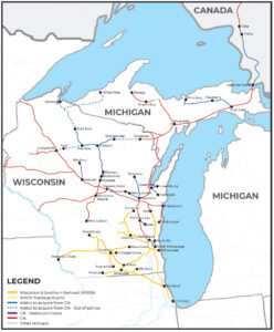 Map of Watco linces purchased from CN