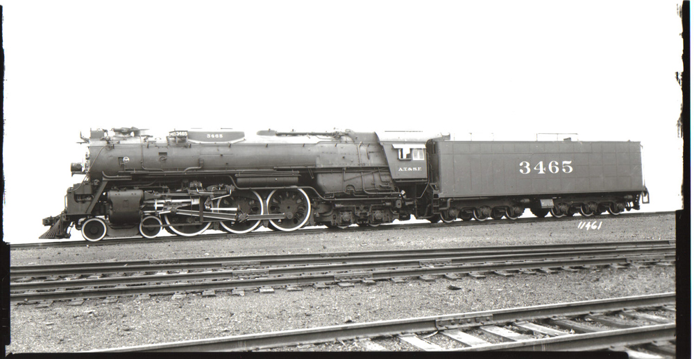 Baldwin builder’s portrait of Santa Fe 4-6-4 No. 3465.