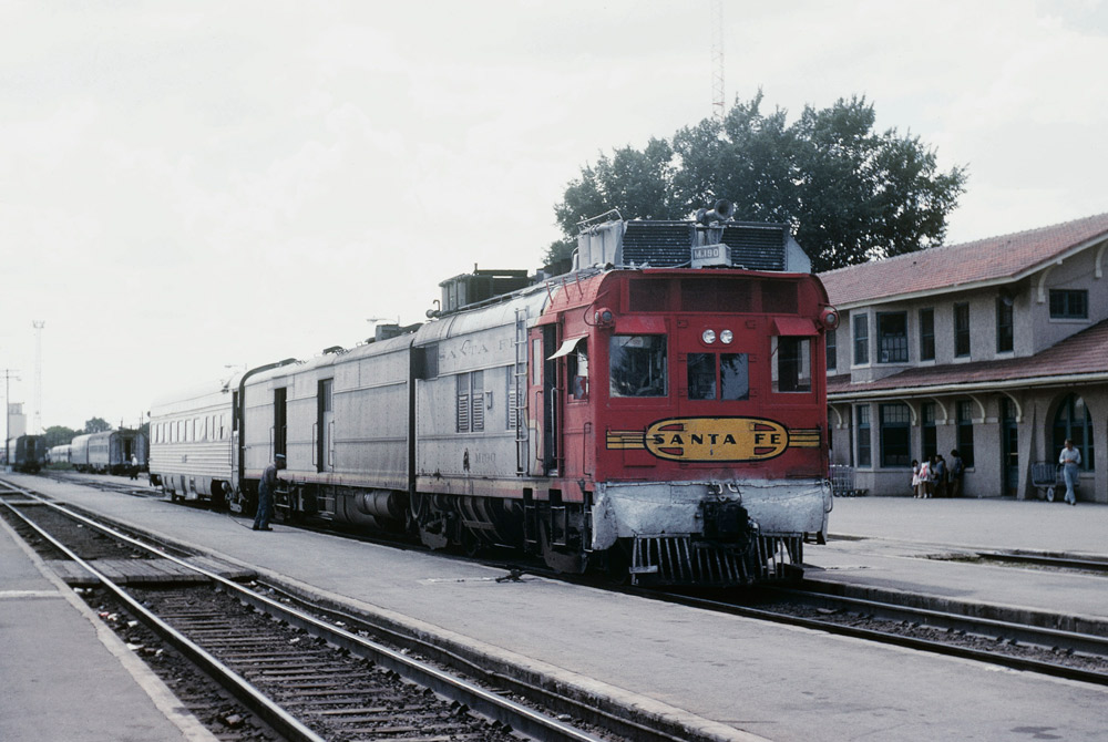 Motor passenger train at station