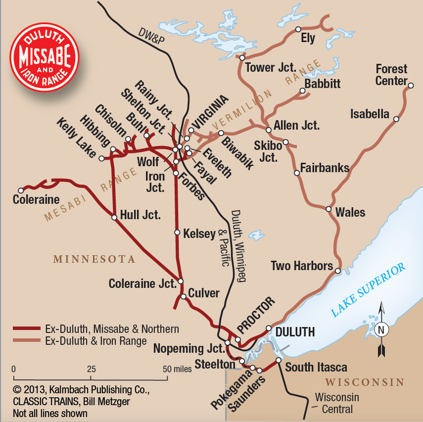 Map of Duluth, Missabe & Iron Range Railway