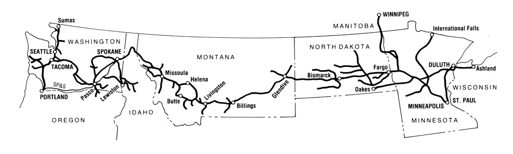 Northern Pacific Railway map