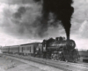 Steam locomotive with short passenger train