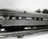 Streamlined passenger car broadside image.