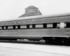 Streamlined passenger car broadside image.