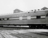 Streamlined passenger car broadside image.