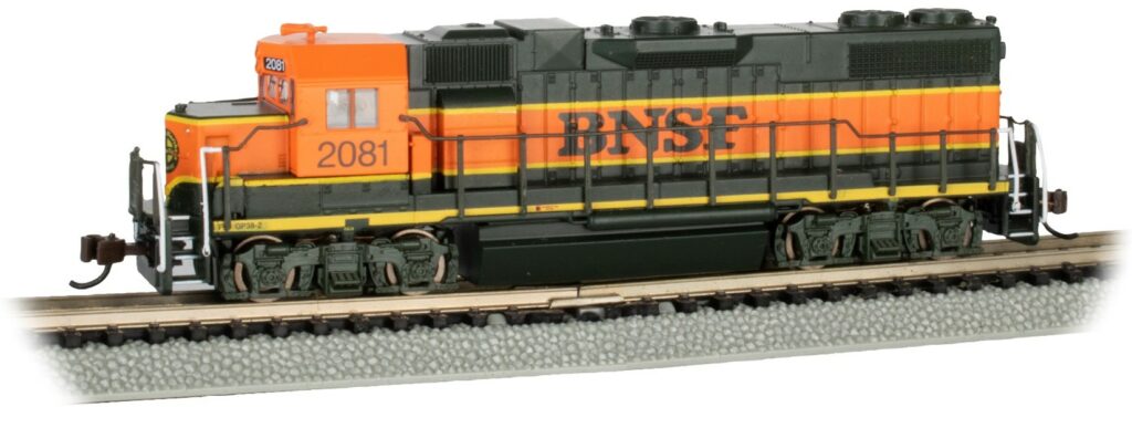 an orange diesel locomotive