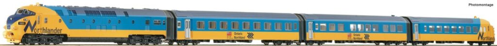 a yellow and blue train