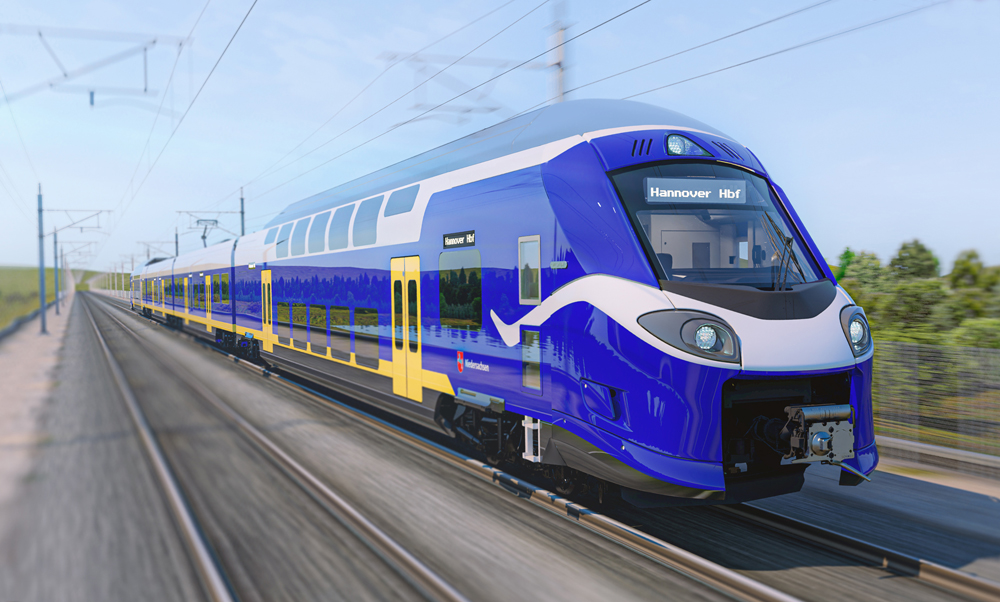 Computer rendering of passenger trainset