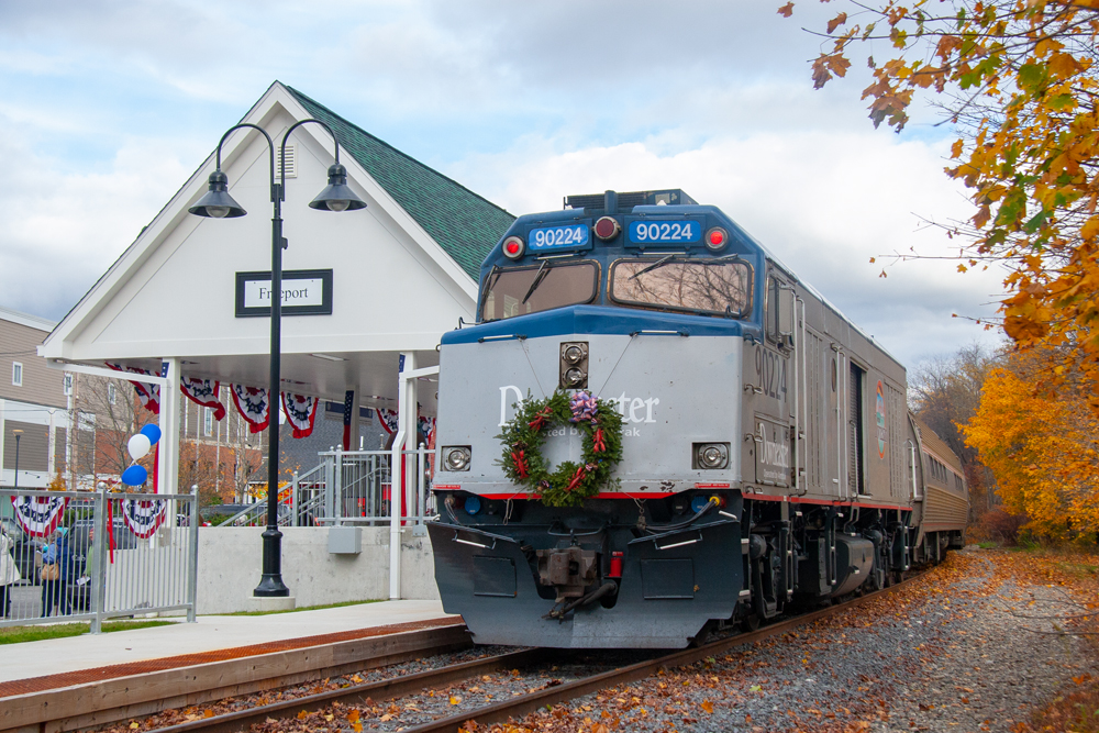 Passenger train with cab car.