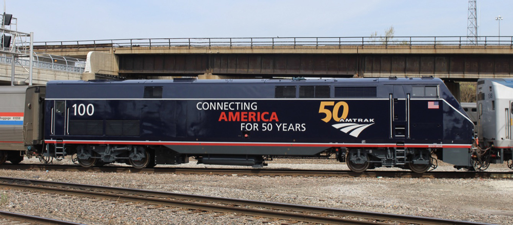 Dark blue locomotive