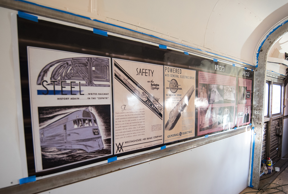 Informational displays inside passenger car