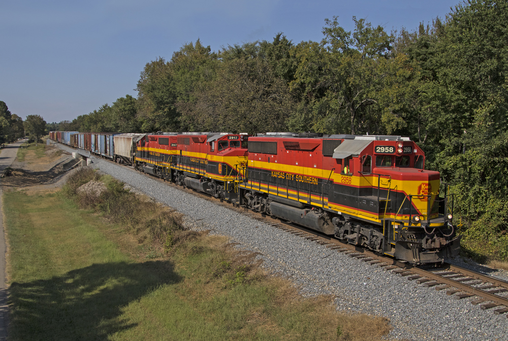 rain with three engines on straight track