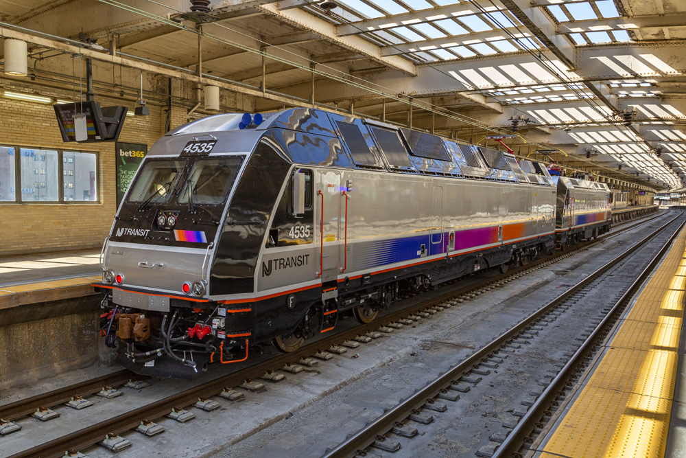 Locomotive at station platform