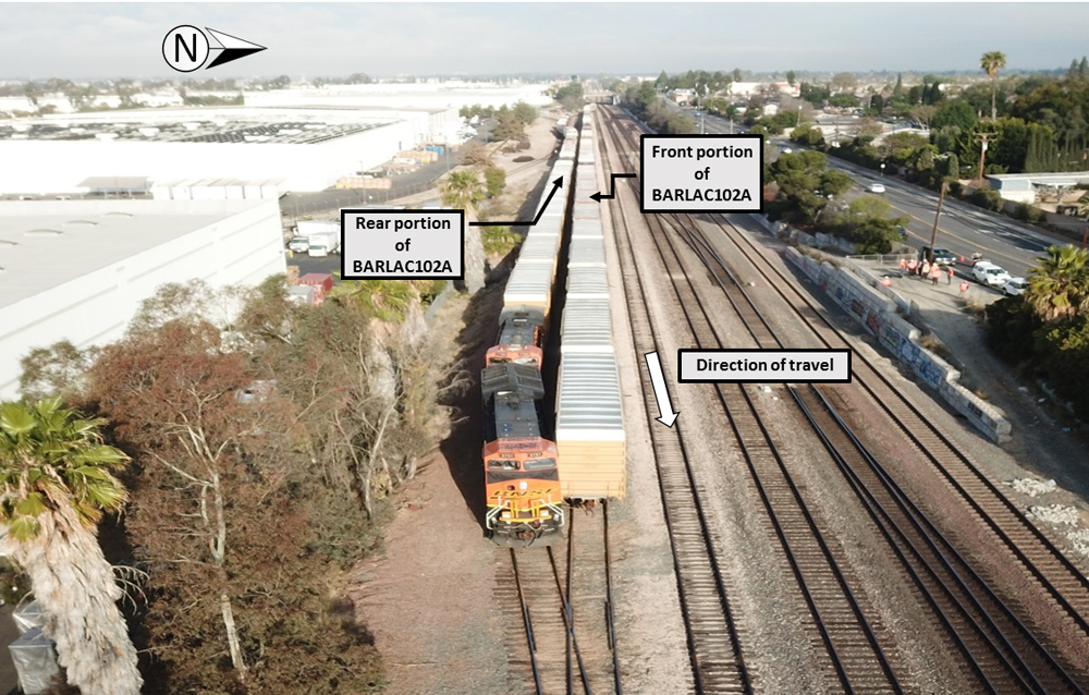 Aereal photo of rail accident site