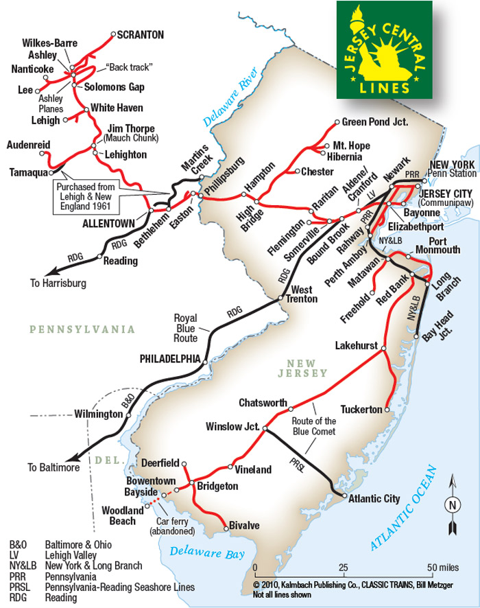 Map of Central Railroad of New Jersey