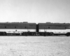 Two streamlined diesel locomotives.