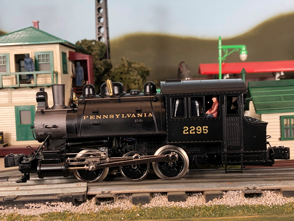 Side view of a steam locomotive