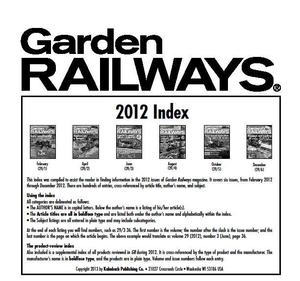 Garden Railways 2012 index screenshot
