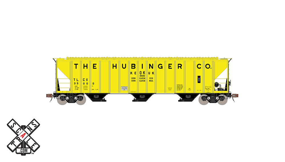 Hubinger Pullman-Standard 4,785-cubic-foot capacity three-bay covered hopper.