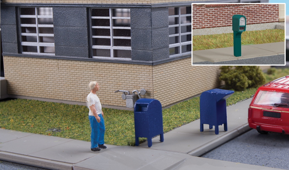 Street corner with two mailboxes