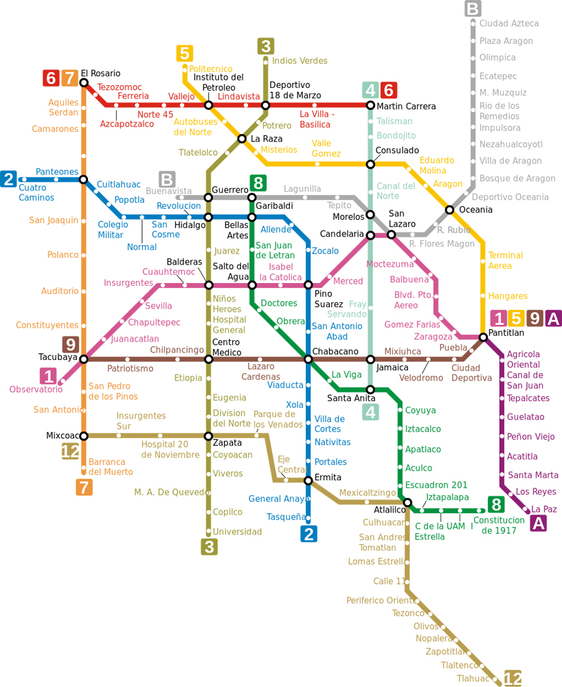 Map of Mexico City Metro