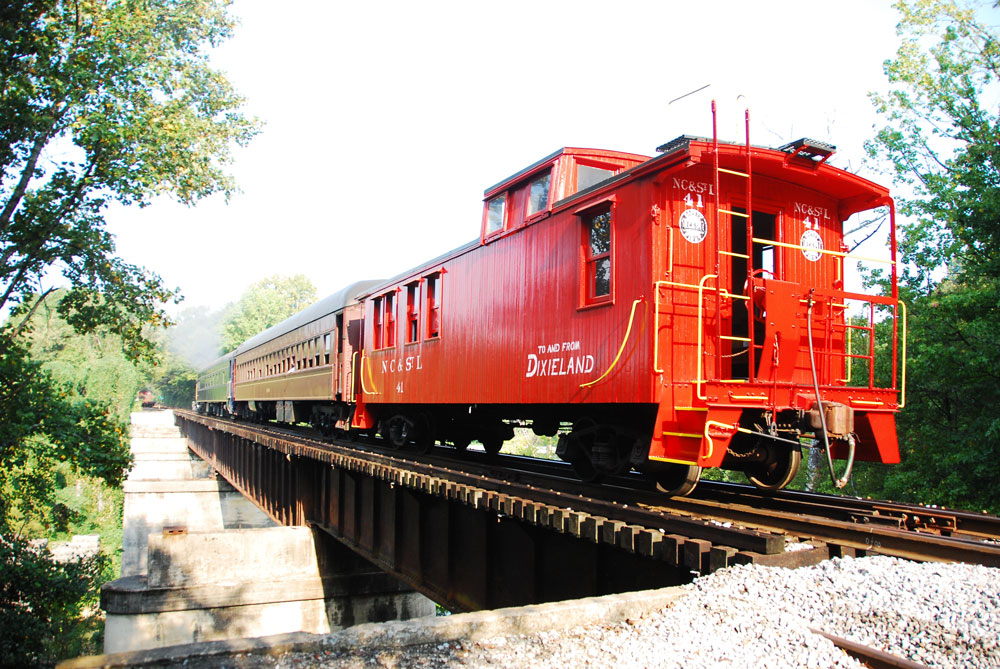 caboose on end of train in Tennessee