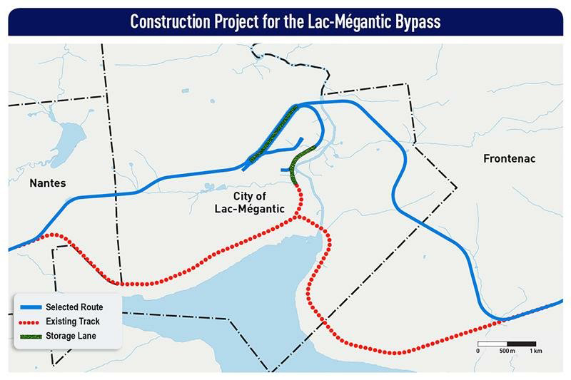 Map of Lac-Megantic Bypass